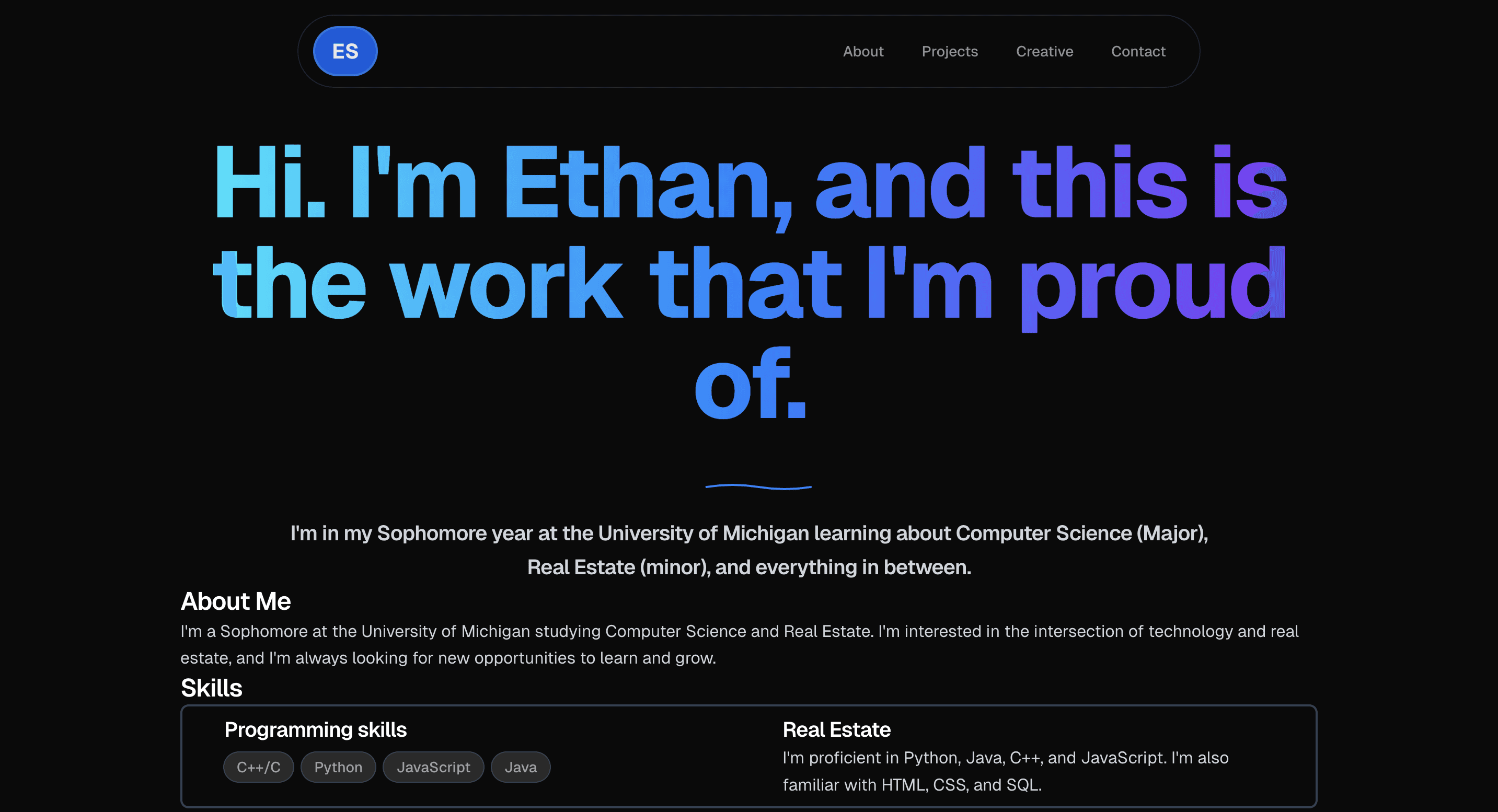 Personal Portfolio Website